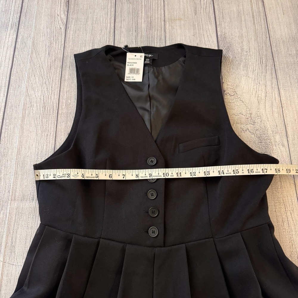Nasty Gal Black Sleeveless Pleated Hem Mini Romper Playsuit Size 12 Summer Black - Picture 5 of 9